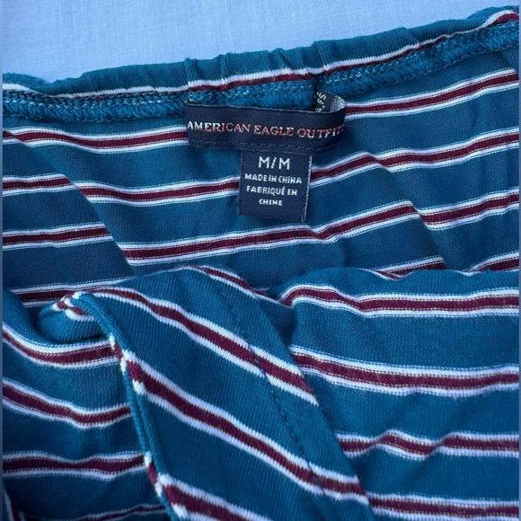 American Eagle Crossover V-Neck Striped Romper - Picture 3 of 12